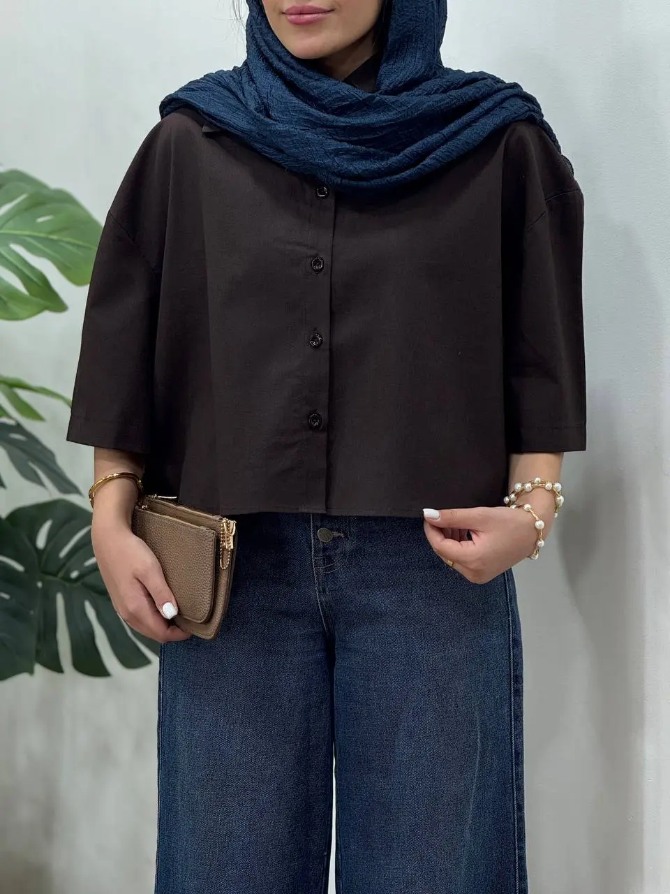 شومیز لینن پنبه ایل ماه
